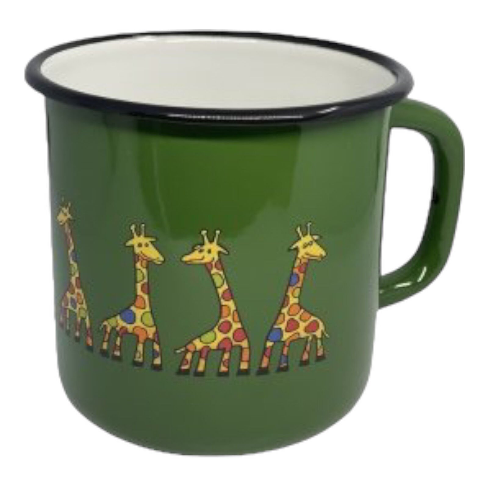 Emaye Büyük Maşrapa-Yeşil Küçük Zürafalar