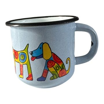 Emaye Konik Bardak-Buz Mavisi Köpek