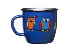 Emaye Konik Yuvarlak Bardak-Lacivert Baykuş