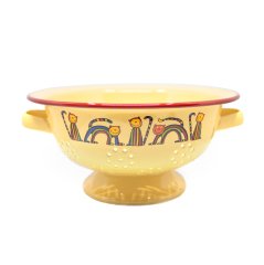 Emaye Süzgeç-Sarı Kıvrık Kedi