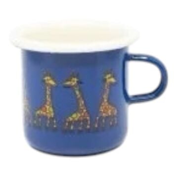 Emaye Minik Bardak-Lacivert Zürafa