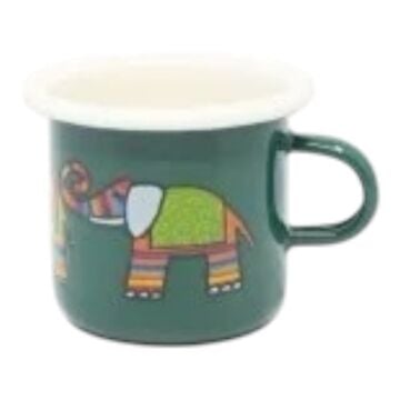 Emaye Minik Bardak-Petrol Yeşili Fil