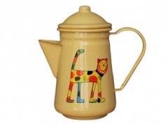 Emaye Demlik-Sarı Ayakta Benekli Kedi