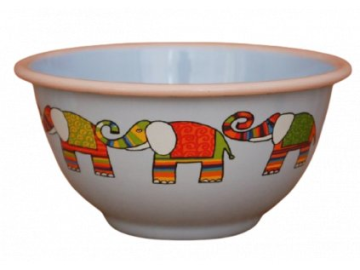 Emaye kase/12 cm-Açık Mavi Fil