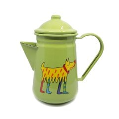 Emaye  Kahve Demliği - Elma Yeşili Köpek