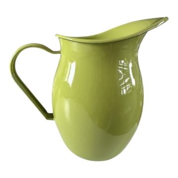 Emaye Sürahi-Elma Yeşili Oturan Kedi