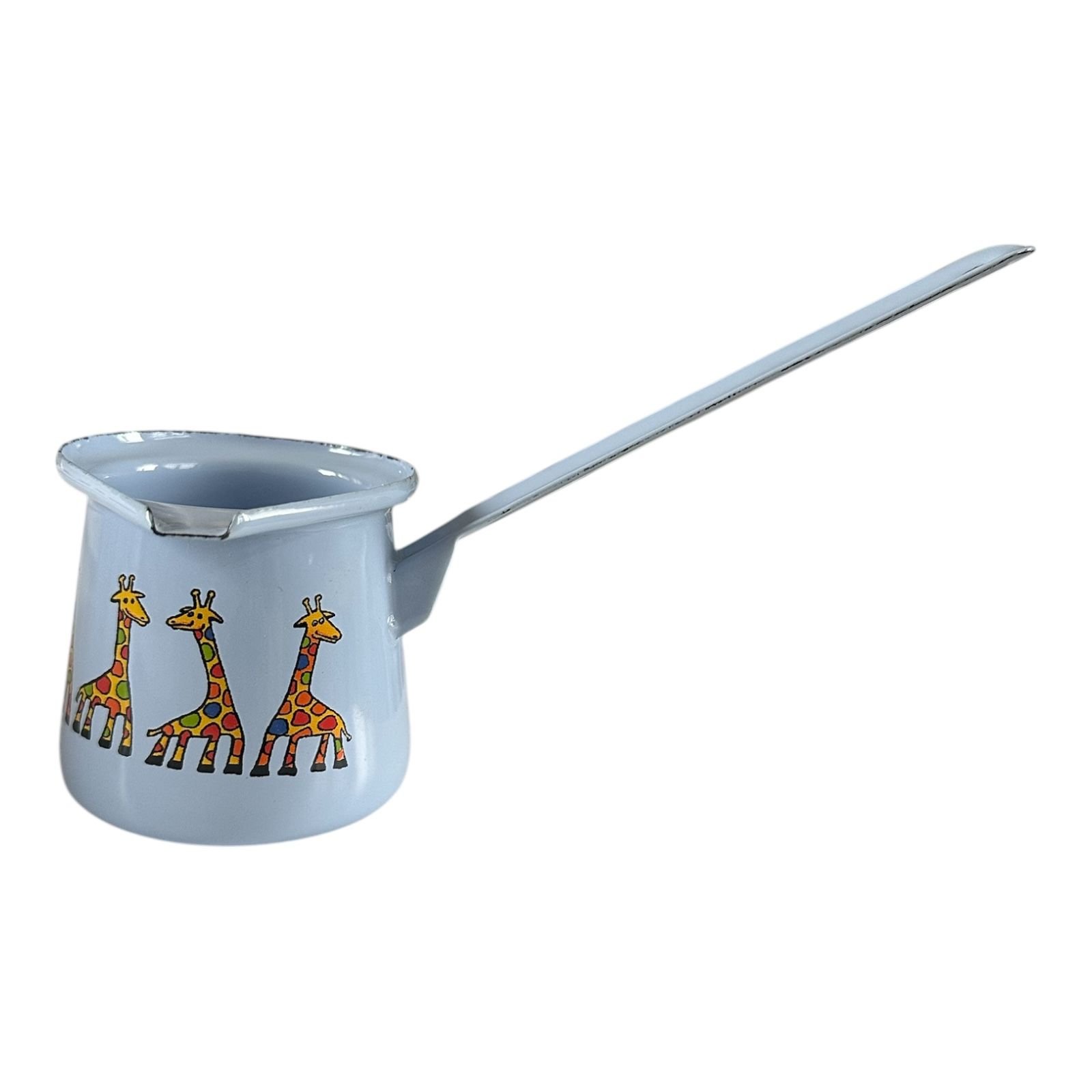 Emaye Küçük Cezve-Mavi Zürafa