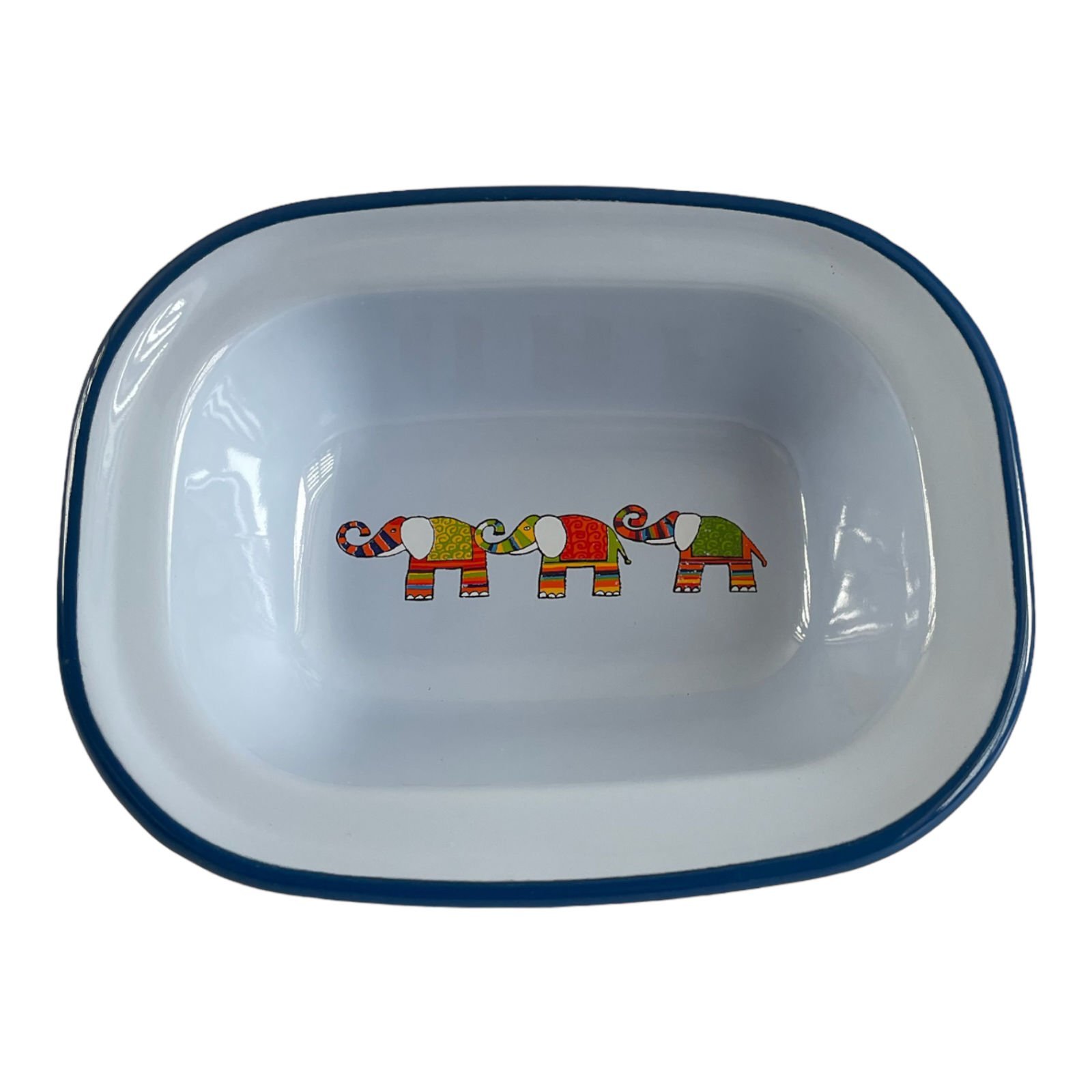 Emaye Çukur Tabak-Açık Mavi Köpek