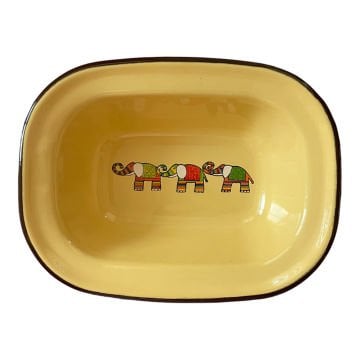 Emaye Çukur Tabak-Sarı Fil