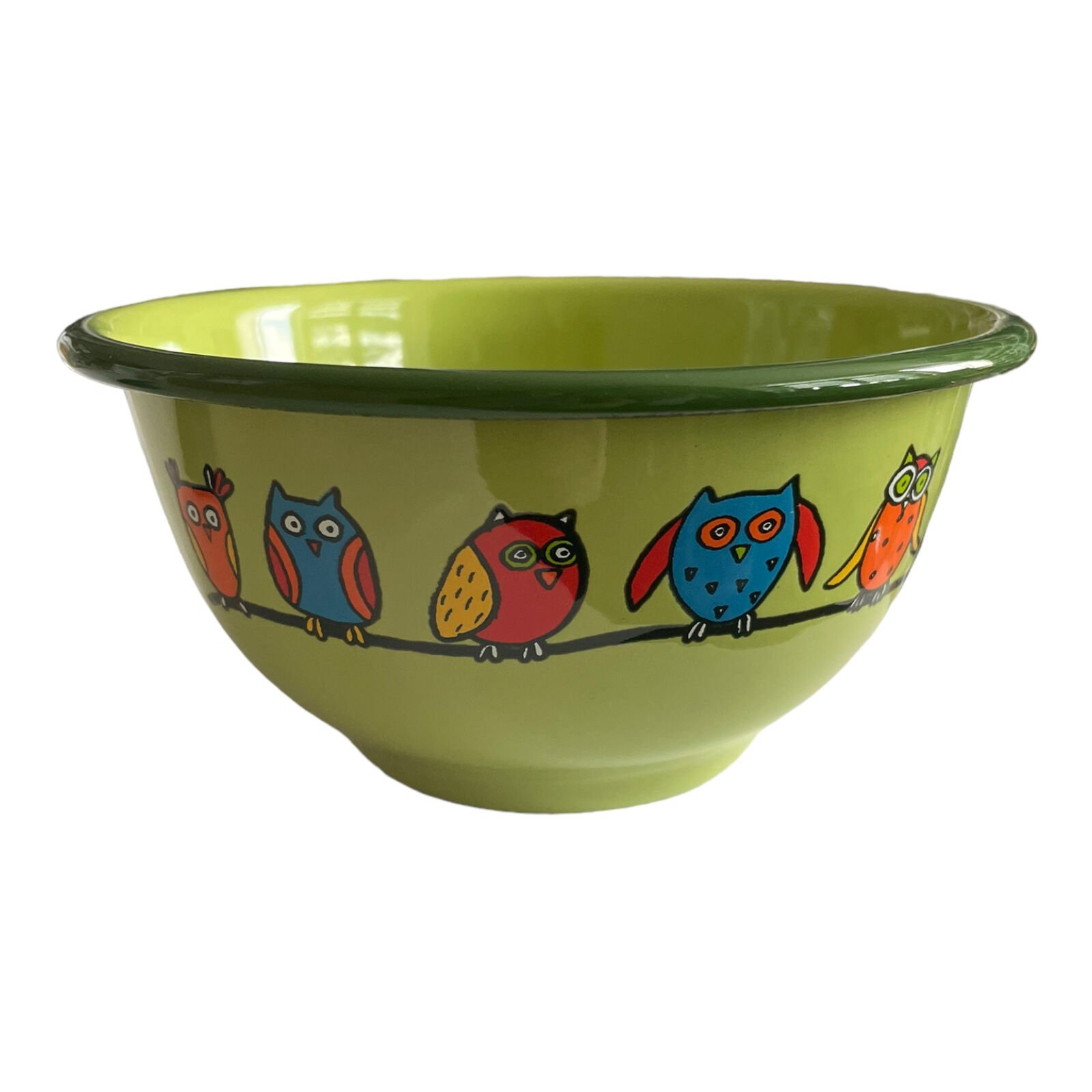 Emaye Kase / 12 cm-Yeşil Baykuş