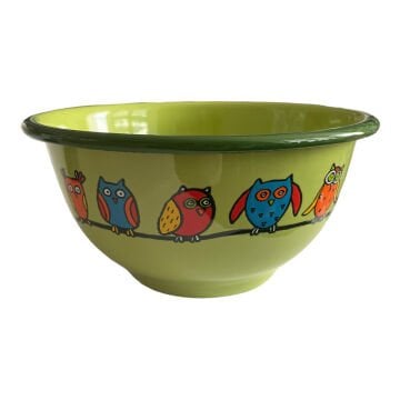 Emaye Kase / 12 cm-Yeşil Baykuş
