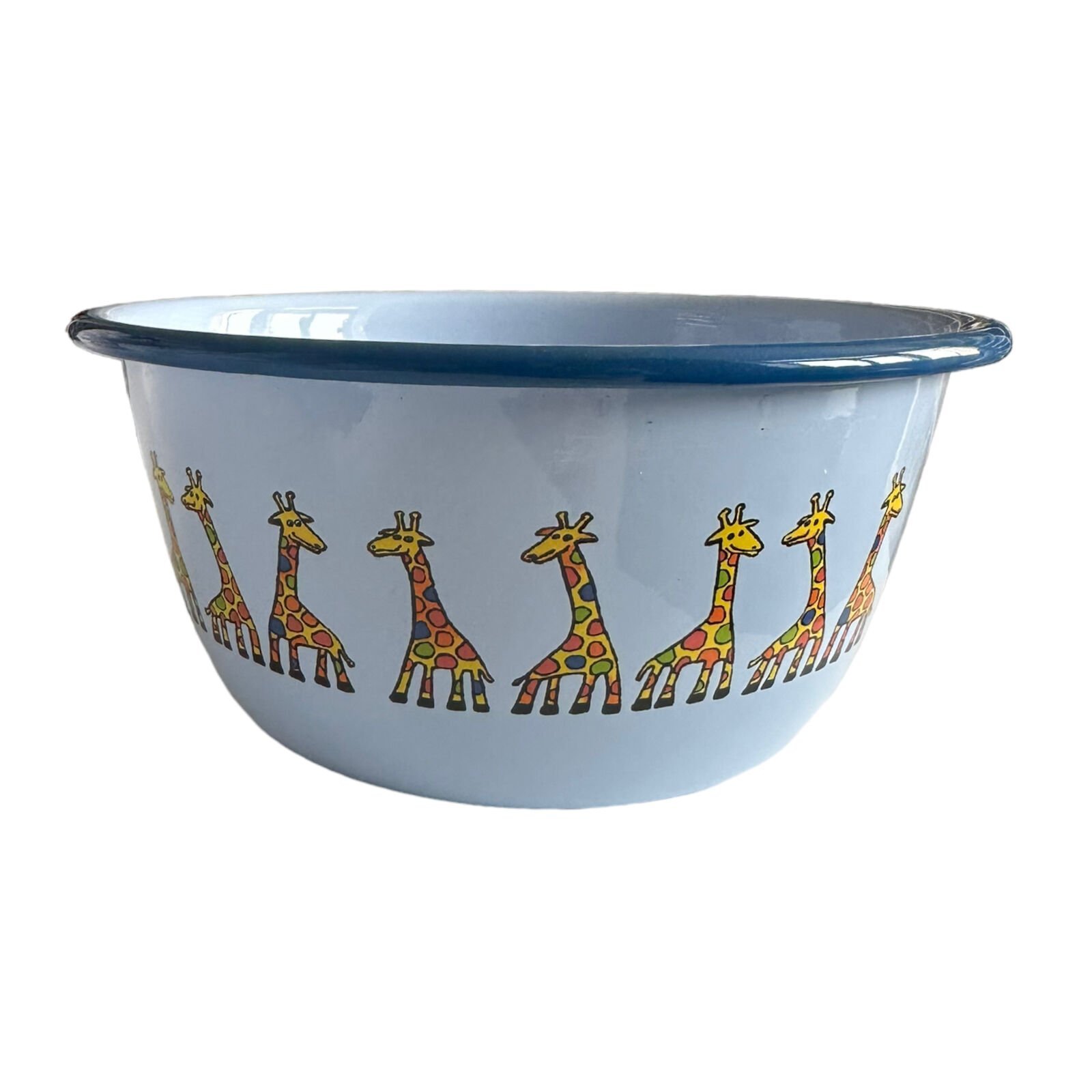 Emaye Büyük Kase-Mavi Zürafa