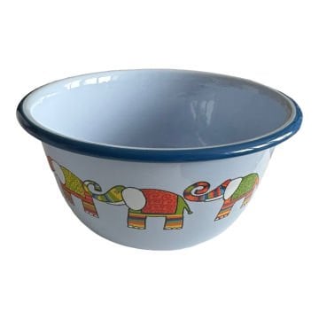 Emaye Büyük Kase-Mavi Fil