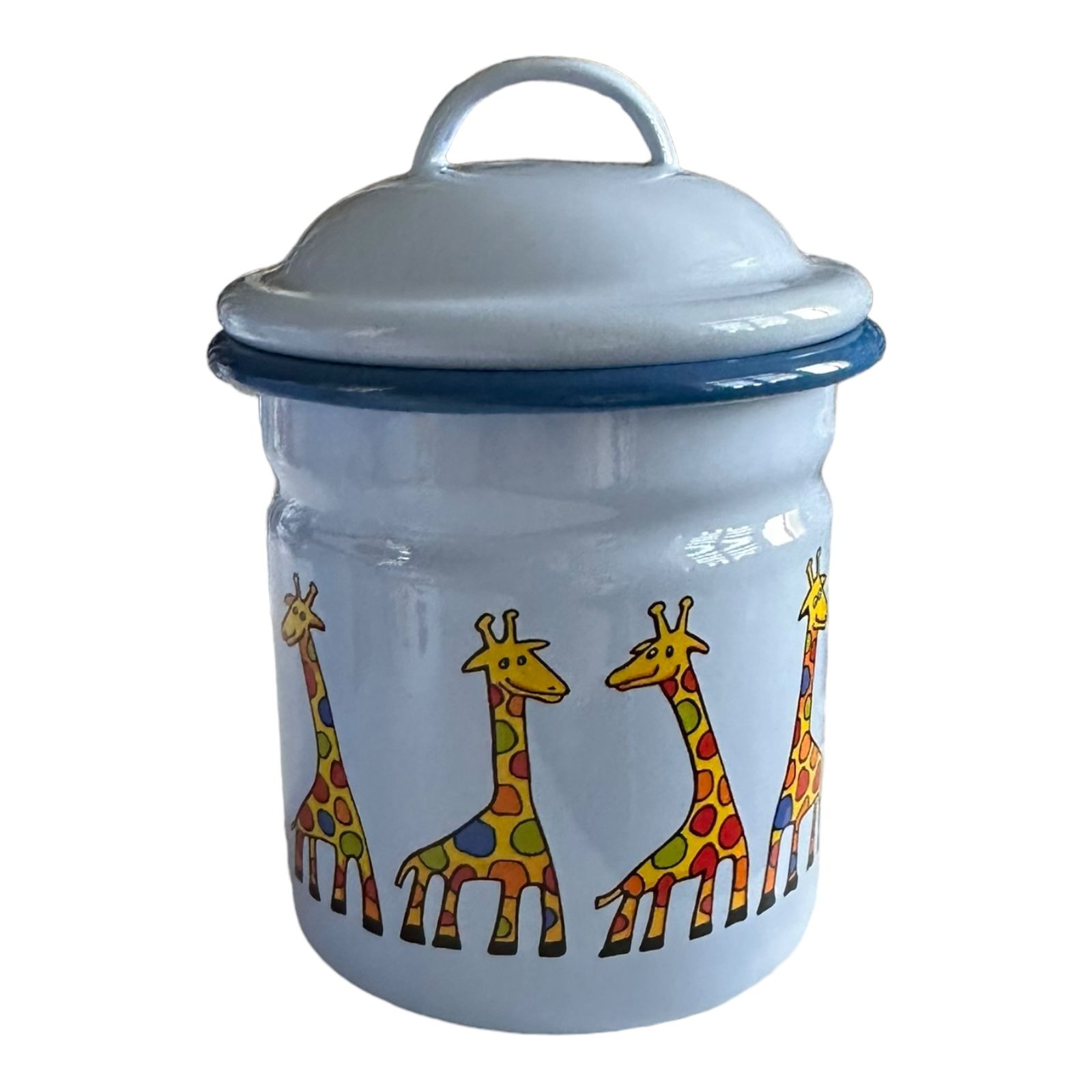 Emaye Yeni Kavanoz-Mavi Zürafa