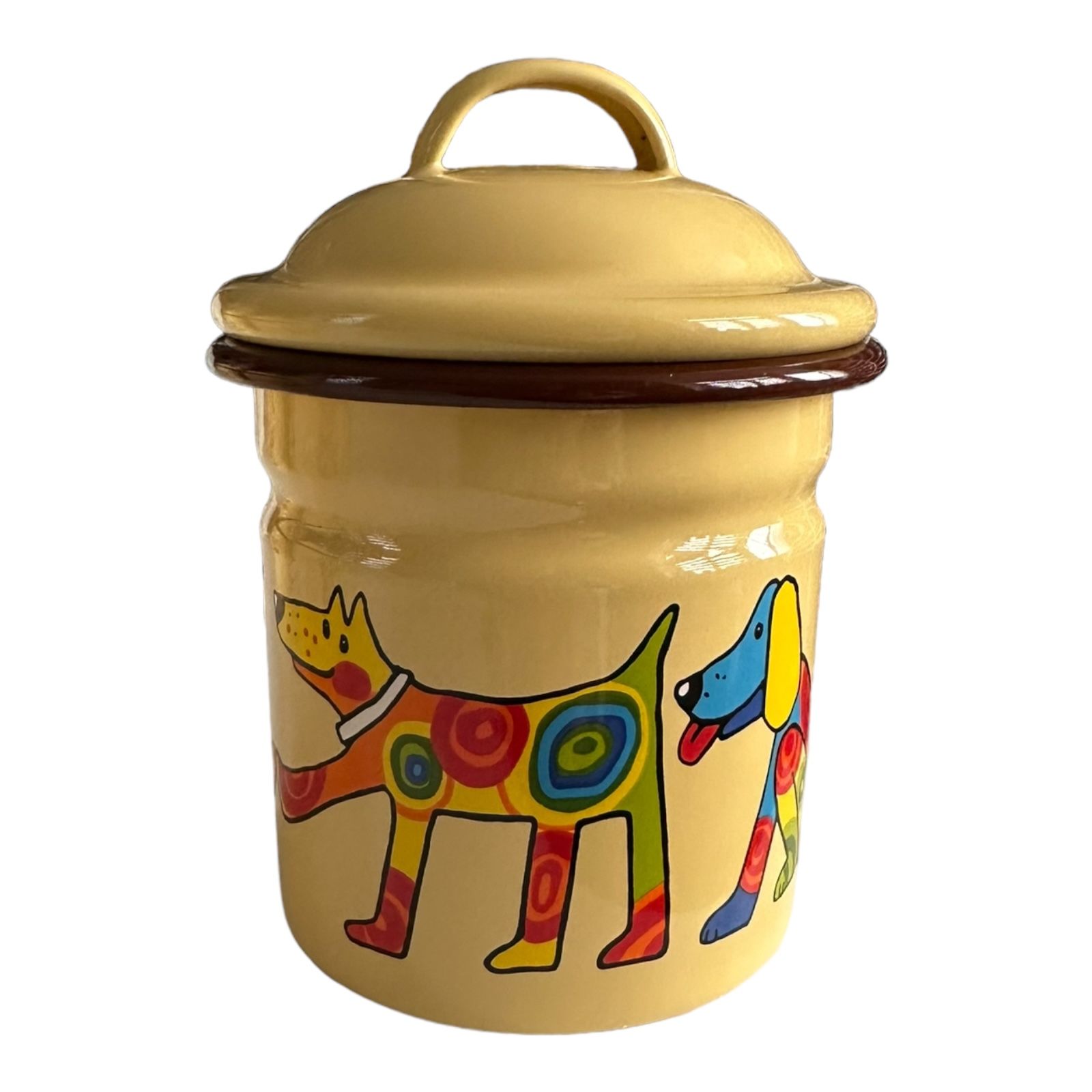 Emaye Yeni Kavanoz-Sarı Köpek