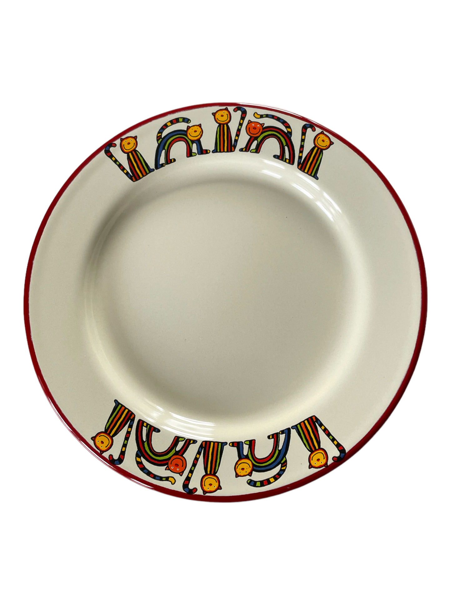 Emaye Tabak-Krem Kıvrık Kedi