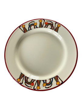 Emaye Tabak-Krem Kıvrık Kedi