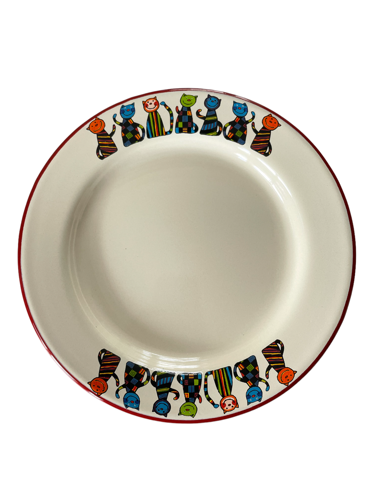 Emaye Tabak-Krem Kareli Kedi