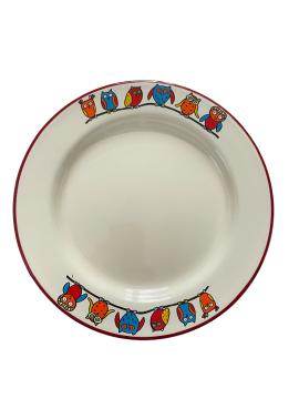 Emaye Tabak-Krem Baykuş