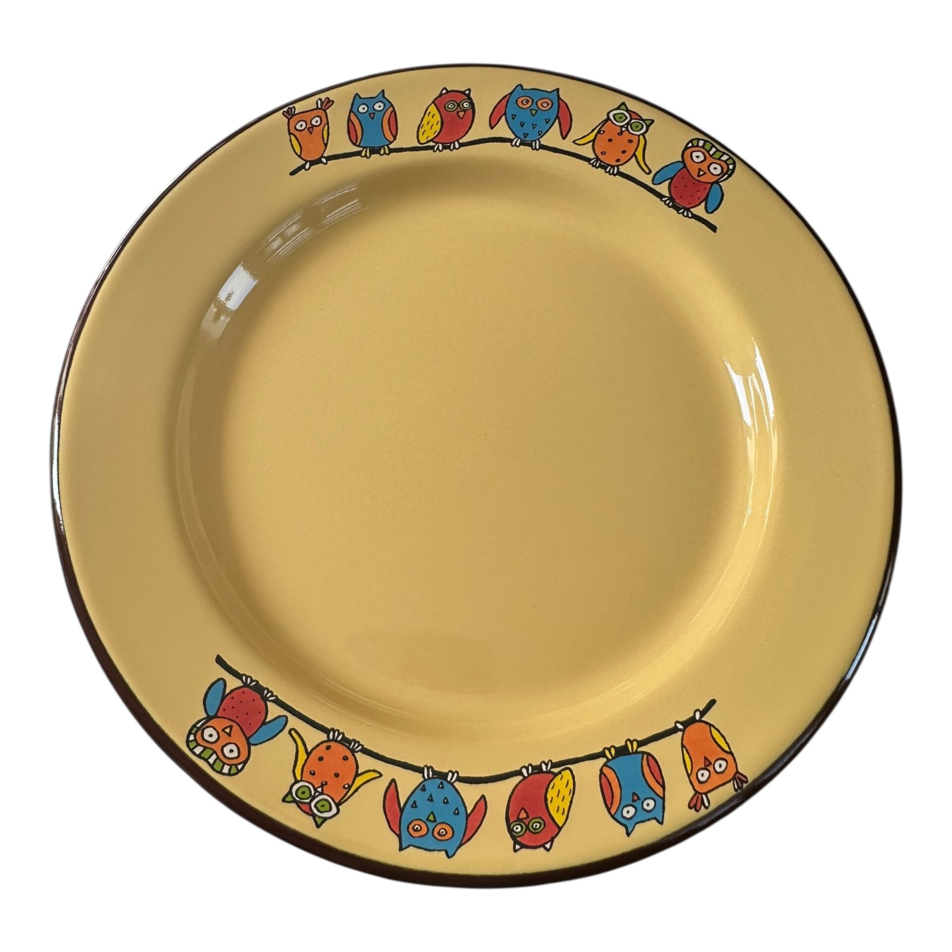 Emaye Tabak-Sarı Baykuş