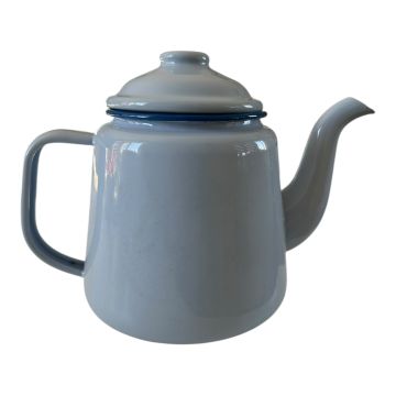 Emaye Konik Çay Demliği-Mavi Üçüz Kedi