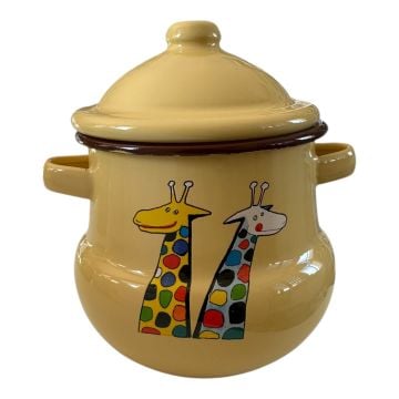 Emaye Kulplu Kavanoz- Sarı Zürafa