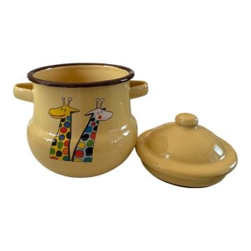 Emaye Kulplu Kavanoz- Sarı Zürafa