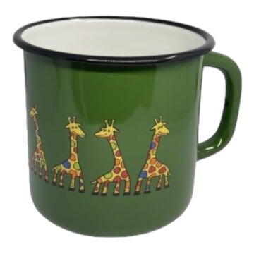 Emaye Büyük Maşrapa-Yeşil Küçük Zürafalar