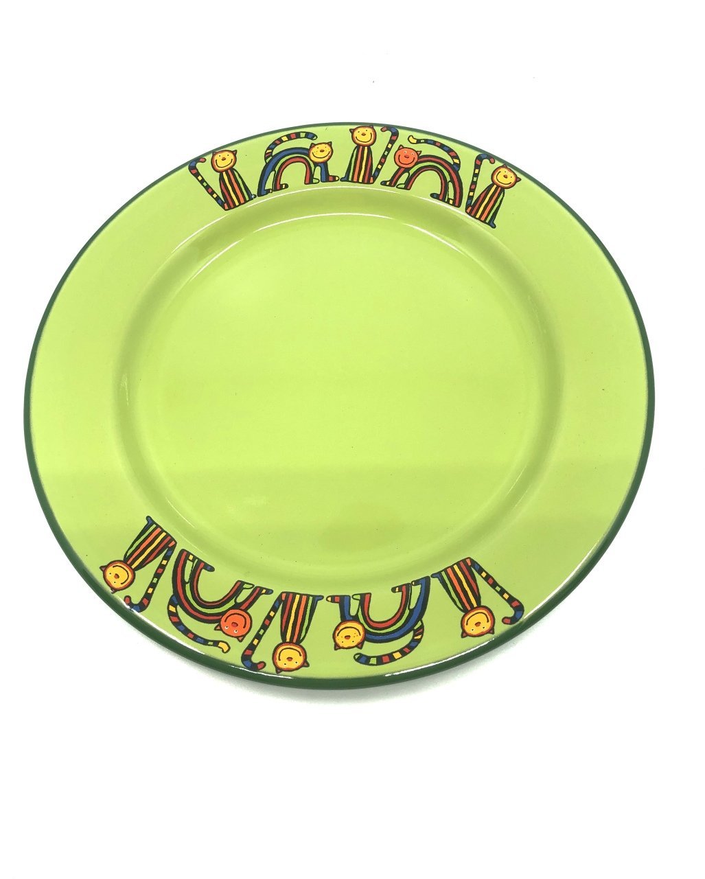 Emaye Tabak-Yeşil Kıvrık Kedi