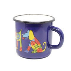 Emaye Bardak Lacivert-Köpekler