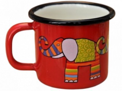 Emaye Büyük Bardak Kırmızı-Fil