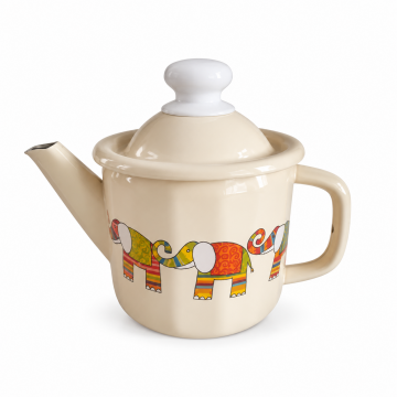 Emaye Küçük Demlik-Krem Fil