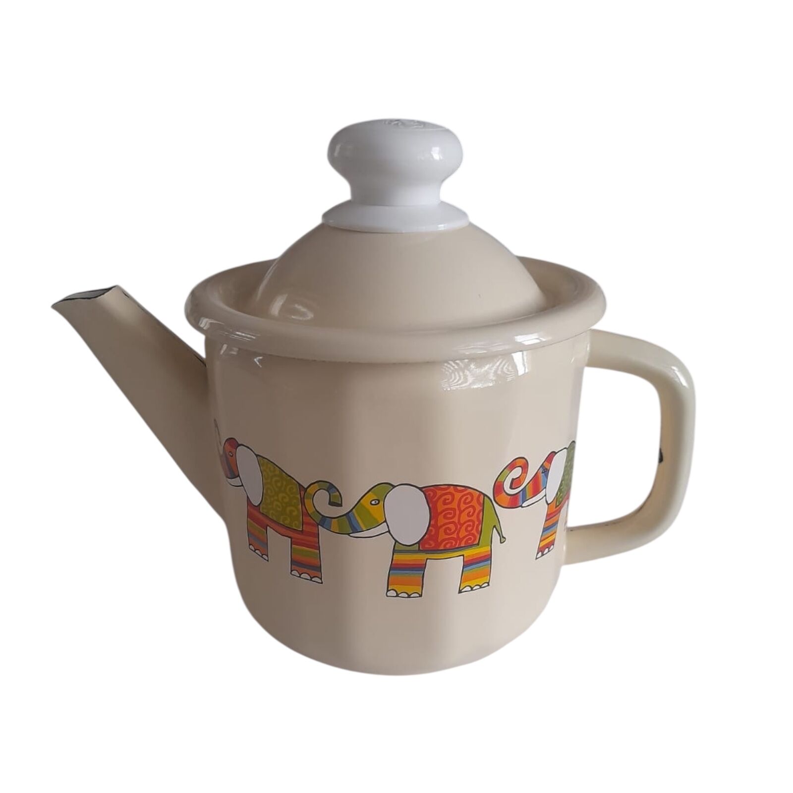 Emaye Küçük Demlik-Krem Fil