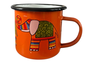 Emaye Büyük Bardak-Turuncu Fil