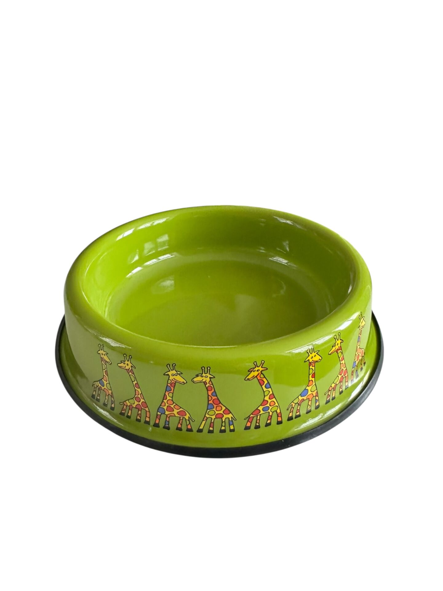 Emaye Kedi Mama Kabı -Elma Yeşili Zürafa