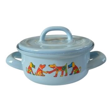 Emaye Tencere-Açık Mavi Köpek