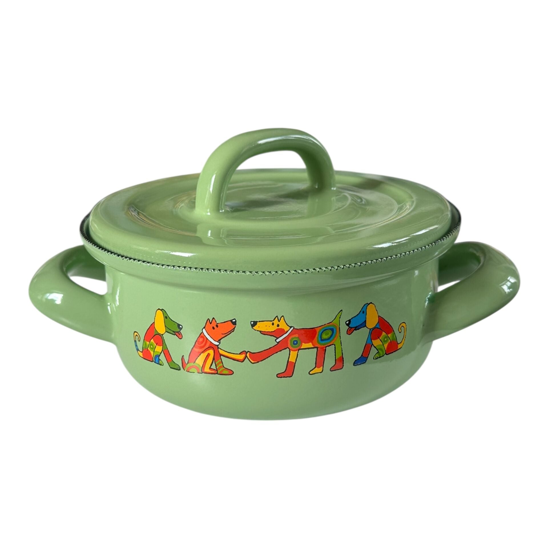 Emaye Tencere-Açık Yeşil Köpek