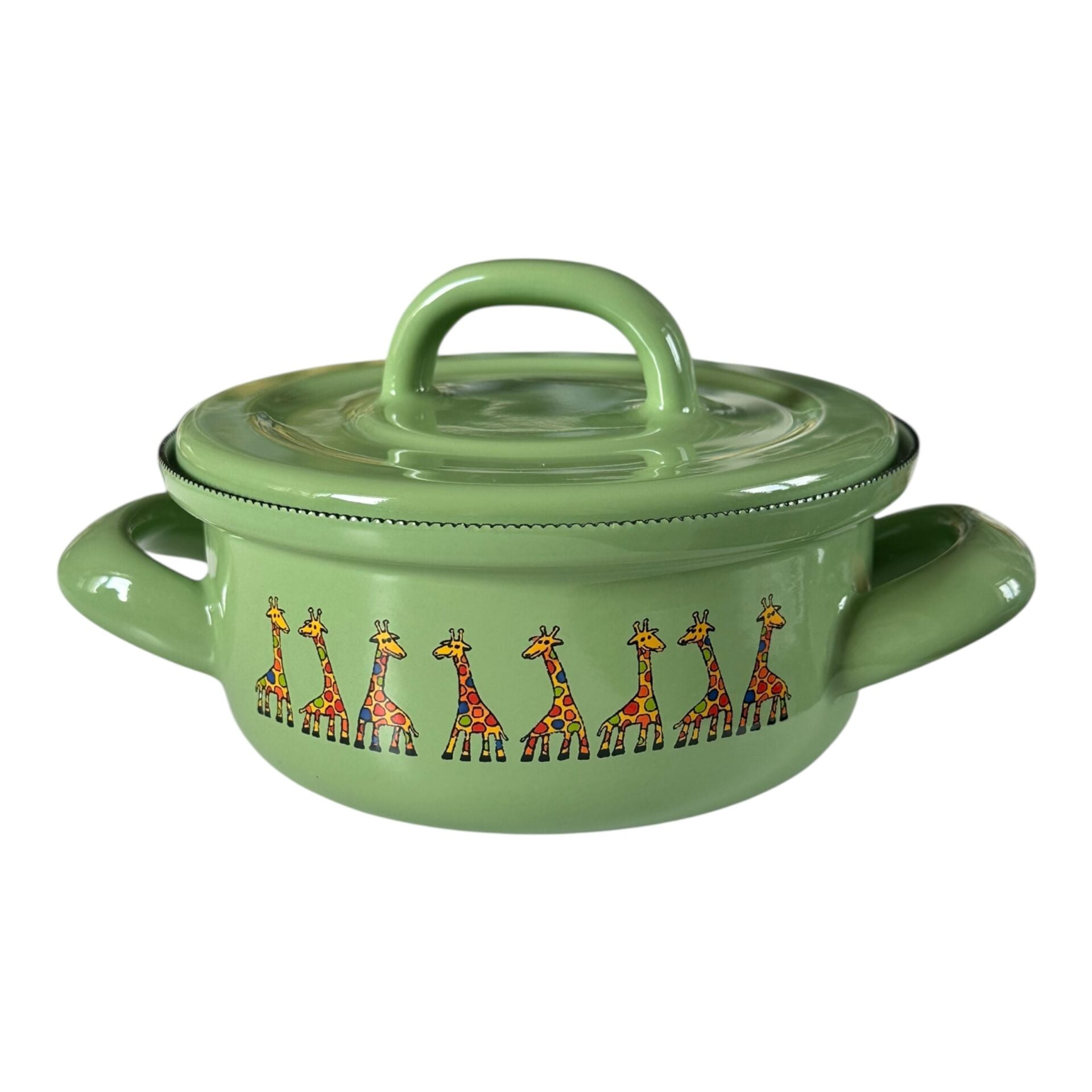 Emaye Tencere-Açık Yeşil Zürafa