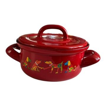 Emaye Tencere-Kırmızı Köpek