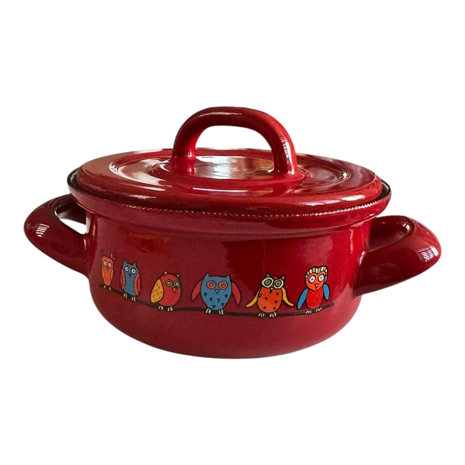 Emaye Tencere-Kırmızı Baykuş