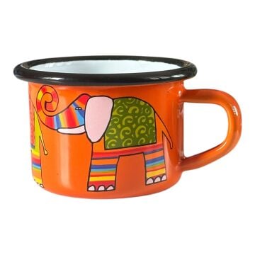 Emaye Küçük Bardak-Turuncu Fil