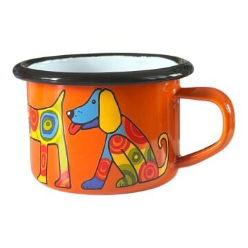 Emaye Küçük Bardak-Turuncu Köpek