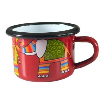 Emaye Küçük Bardak-Kırmızı Fil