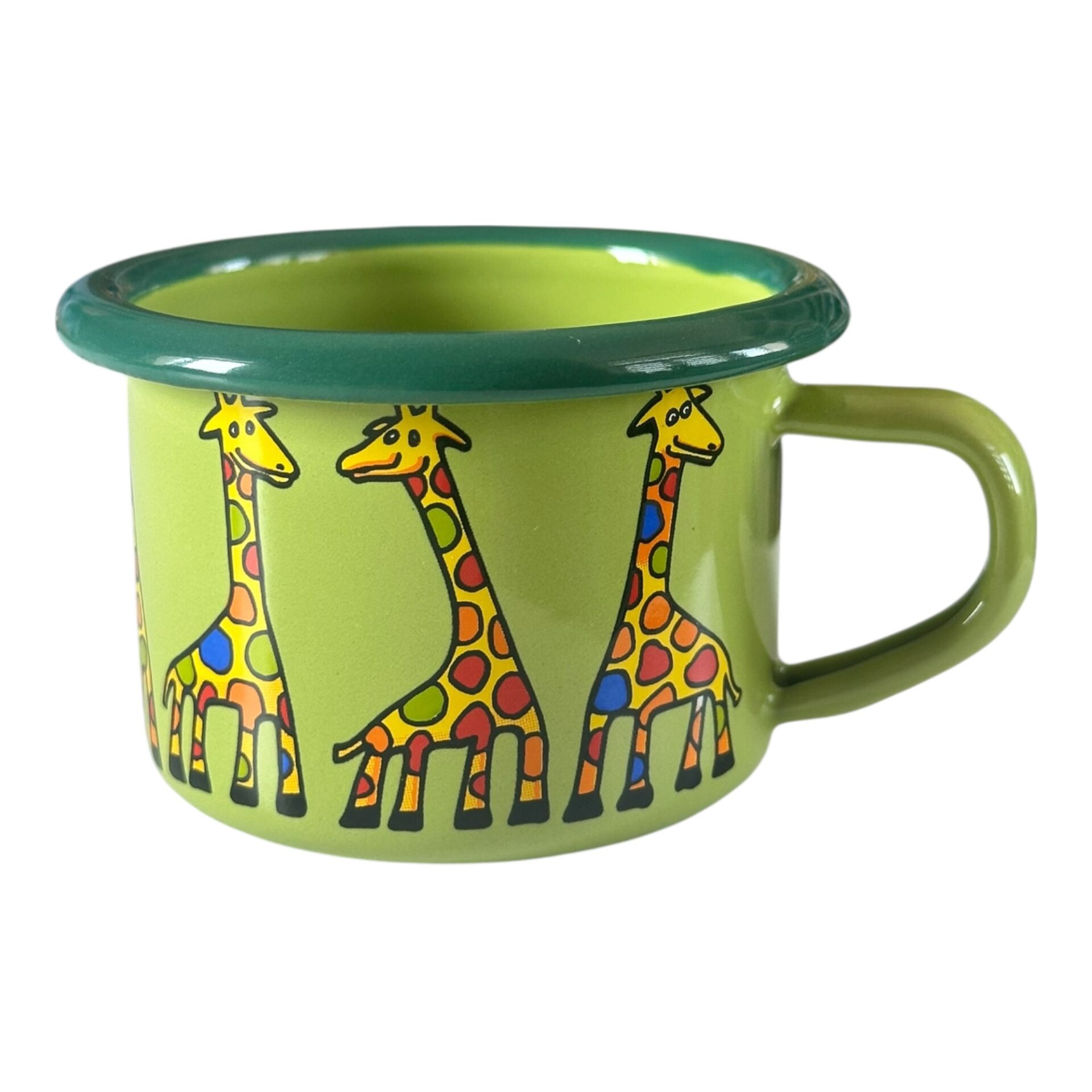 Emaye Küçük Bardak-Elma Yeşili Zürafa