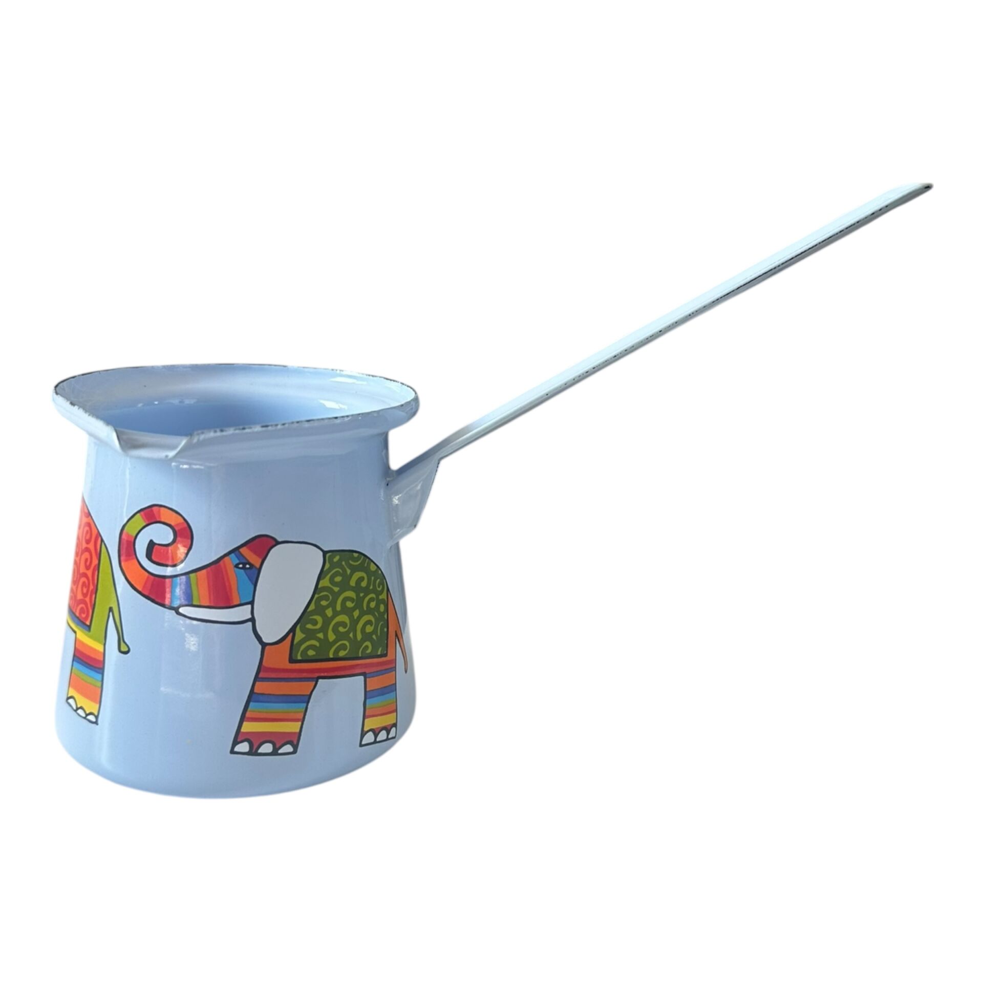 Emaye Büyük Cezve-Açık Mavi Fil