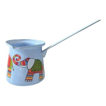 Emaye Büyük Cezve-Açık Mavi Fil