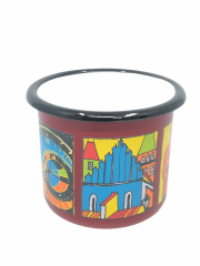 Emaye Orta Bardak-Kırmızı Kafka