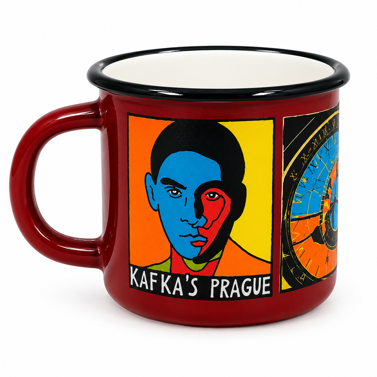 Emaye Orta Bardak-Kırmızı Kafka