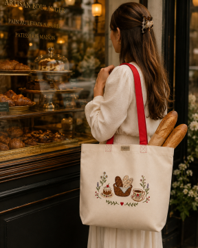 Nakışlı Kanvas Tote Çanta - Weekend Tote Kırmızı