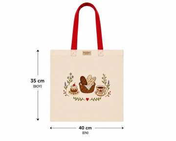 Nakışlı Kanvas Tote Çanta - Weekend Tote Kırmızı